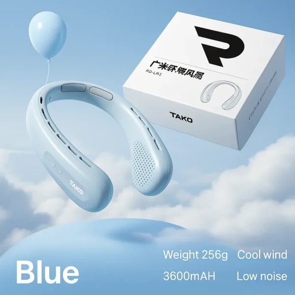 Rtako N03 Ice Ring Neck Hanging Fan – Blue - Image 2