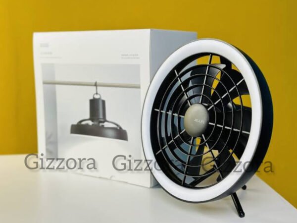 JISULIFE FA17 Rechargeable Fan with LED Light & Tripod