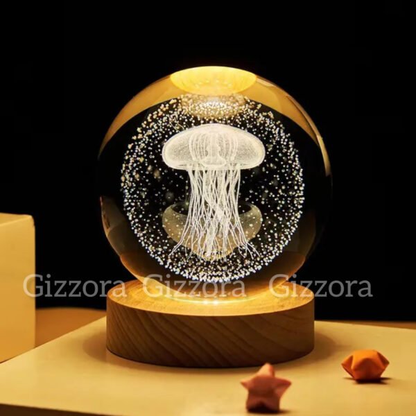 3D Crystal Ball – Jellyfish (7 Color Base)
