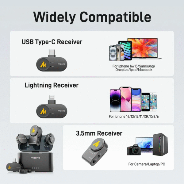 Maono Wave T5 Wireless Lavalier Microphone Combo Edition - Image 2